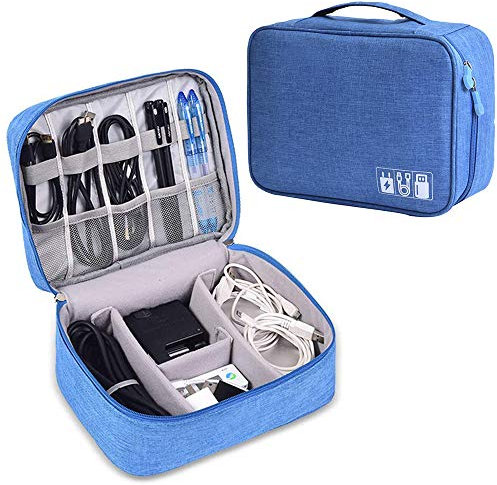 Kaxich Electronics Accessories Bag Travel Gadget Bags Portable Cable Organizer Case Waterproof Universal for Adapters Memory Cards, USB Cables