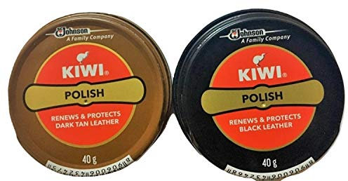 Kiwi Lot de 2 cirages à chaussures en pâte Noir et brun foncé, Noir et brun foncé, Free Size