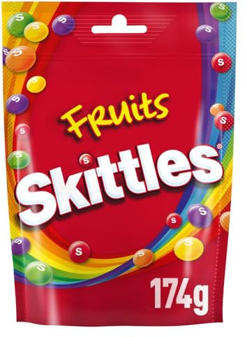 SKITTLES - Bonbons Goût Fruits - Cassis, Citron, Citron vert, Orange & Fraise - 174g