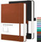 RETTACY A5 gepunktetes Notizbuch, 2 Stück, Bullet Dot Grid Journal mit 320 nummerierten Seiten, Hardcover, 120 g/m² dickes Papier, 8 perforierte Blätter, Stifthalter, Innentasche 14,5 x 21 cm,
