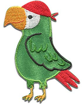 Catch the Patch Papagei Vogel Piraten Tiere - (Größe: 5 x 6,1 cm) – Aufbügler & Applikationen in verschiedenen Größen – Ideal für Kleidung, Schulranzen, Jeans & Rucksäcke