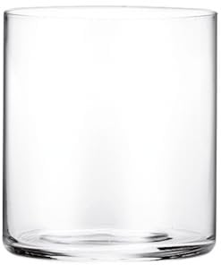 Zafferano Chiaro di Luna - Gobelet en Verre Transparent, Hauteur 87 mm, Diamètre 77 mm, Capacité 37 cl - Fabriqué à la Main en Plomb - Ensemble 6 Pièces