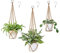 Dahey Macrame Plant Hanger Set of 3 with Hooks Indoor Hanging Planter Basket 35/29/23 Handmade Woven Cotton Rope Flower Pot Crochet Plant Holder Stand for Boho Home Decor No Tassels,Brown