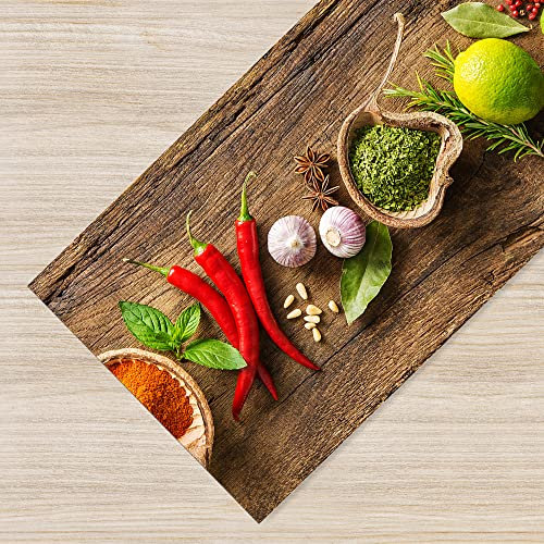 IlGruppone Tappeto Cucina Antiscivolo Made in Italy Passatoia Antimacchia Multiuso Corridoio Soggiorno Lavabile in Lavatrice - Aromi - 50x100 cm