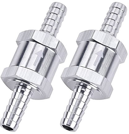 Mesee Rückschlagventil aus Aluminiumlegierung, für Benzin, Diesel, Wasser, Kraftstoffleitung, Rückschlagventil für Auto/Motorrad/Schiff, 2 Stück