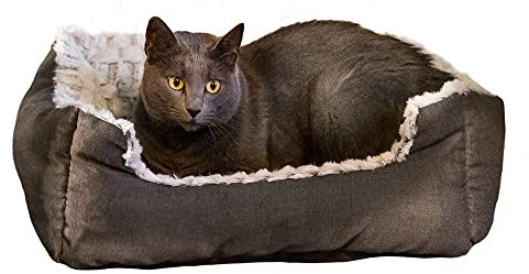 Ferplast Hundekissen Hundesofa Hundebett für Kleine Hunde Katzenkissen Katzenbett Flauschig Plüsch Weich Waschbar 91 x 72 x h 19 cm.