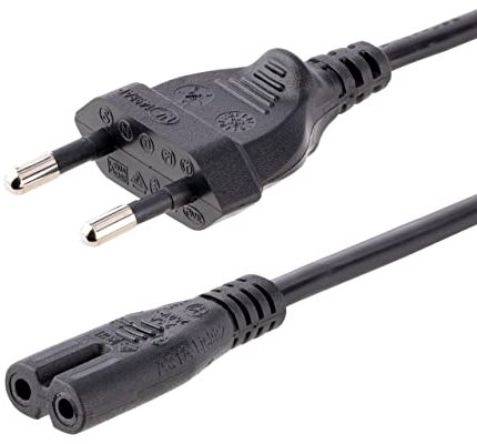 StarTech.com Câble d'Alimentation pour Ordinateur Portable de 3m - Prise EU vers C7, 2,5A 250V, 18AWG - Câble d'Alimentation pour Imprimante - Cordon Alimentation PC Portable (752E-3M-POWER-LEAD)