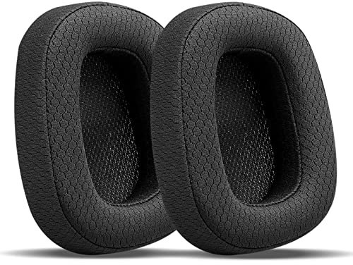 Ersatz-Ohrpolster für Logitech G533 G633 G935, GVOEARS Ohrpolster, kompatibel mit Logitech G231, G433, G533, G633, G635, G933, G935, Premium-Mesh-Gewebe, Headset-Ohrmuscheln (schwarz)