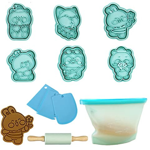 11 Pezzi Formine Biscotti 3D, Stampi per biscotti in Plastica, Cookie Cutter Set per Bambini, Cartoon Formine Biscotti Plastica, Decorazioni per DIY Cookie, Fondant, Torta (Animale)