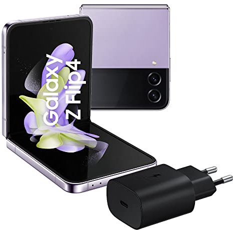 SAMSUNG Galaxy Z Flip4 Smartphone 5G, Pieghevole, Caricatore incluso, Sim Free Android, 256GB, Display Dynamic AMOLED 2X 6.7”/Super AMOLED 1.9”1,2, Viola (Bora Purple), 2022 [Versione Italiana]