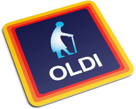 Oldi Woman Coaster - Novelty Old Woman Relative Person OAP Funny Fun Joke Celebration Christmas Birthday Hot Drink Mat Kitchenware Home Decor Gifts Presents (White Prime)