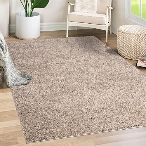 payé Teppich Läufer Hochflor Shaggy - 80x300cm Läufer - Beige Einfarbig Wohnzimmer Uni Flauschig Modern Boho Deko Teppiche Weich Schlafzimmer