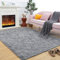ROHATIM Hochflor Teppich Rund Wohnzimmer Super weich Shaggy Teppich Flauschiger,Soft Area Rug Schlafzimmer Teppiche Super weich Fluffy Kindermatte(grau,100 x 211 cm)