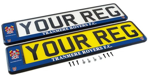 PlatePlus - Number Plate Holder For Car - Tranmere Rovers FC System Registration Plate - Car Registration Plate Holders - Number Plate Holder Uk, Number Plate Surround, Full Colour