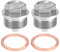 A ABSOPRO Tappo Coppa Olio Motore 2 Set Olio Scarico Tappo Alluminio Lega Argento Tono M24x1.5