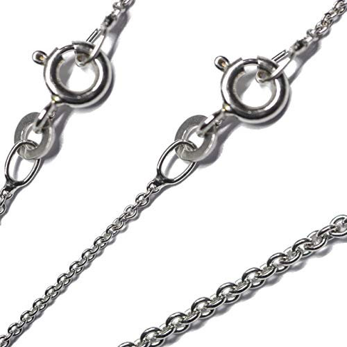 G & J Ankerkette rund 333 8Karat 1,10mm 40cm massiv Weißgold Halskette hochwertiges Collier für Damen Made in Germany