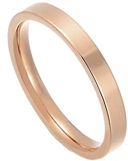 ANAZOZ Edelstahl Ringe Damen, Ringe Frauen Mit Gravur Eheringe größe 54 Kleiner Ringe Rosegold 3 mm