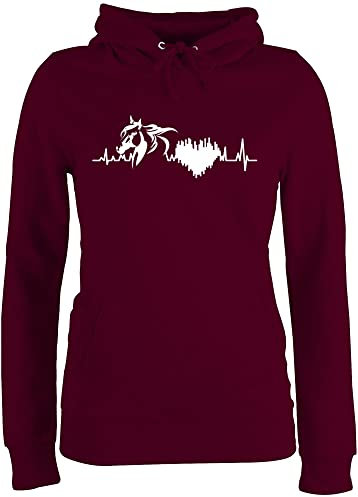 Pullover Damen Hoodie Frauen - Pferde - Ich spreche Heute nur noch mit Meinem Pferd - M - Burgundrot - Oberteil Geschenk Pferde+Pullover+Damen Reitsport Fun-Kapuzenpullover Reiter pferdesprüche