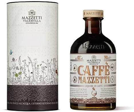 LIQUORE CAFFE' in CONFEZIONE REGALO | Mazzetti d'Altavilla di Monferrato | Una leggendaria ricetta che vede unire in un unico liquore la Grappa Stravecchia e il Caffè naturale | 70 cl