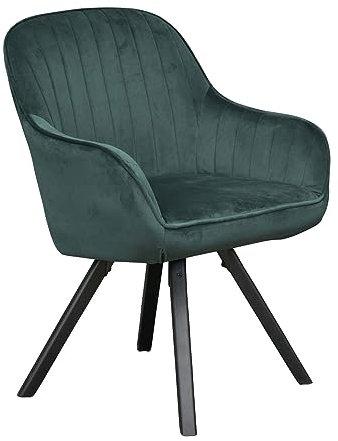 LC Home Drehstuhl »Trevina« Grün Samt 180° AutoReturn Funktion, Sessel mit Rückenlehne, Esszimmerstühle Polsterstuhl Küchenstuhl Wohnzimmer Stuhl