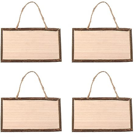 duoyif Panneau En Bois Vierge Non Fini 20.5x11.5x0.8cm Panneau Suspendu En Bois Non Fini DIY Plaque Bois Plaques En Bois Brut à Suspendre Panneau En Bois Suspendu pour Pyrogravure Peinture Noël 4Pcs
