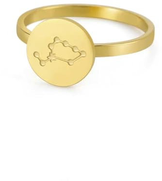 Stainless Steel Zodiac Rings Women 12 Constellation Aries Leo Virgo Pisces Gemini Libra Aquarius Jewelry Birthday Gift
