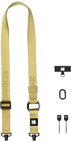 KODAK Sangle multifonction pour appareil photo (Kaki) - Dégagement Rapide, Réglable, Pivots métalliques légers et durables, pour reflex, appareils photo compacts, téléphones intelligents