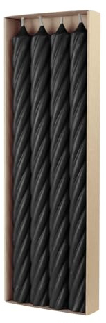 luterna Stabkerzen aus Paraffin, RUSTIC TWIST, 350/28 mm, Schwarz, WENZEL, Brenndauer ca. 20h, 4 Stück pro Verpackung