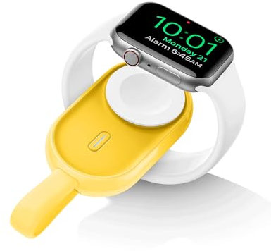 VEGER 1200mAh Caricatore Portatile senza fili compatibile con Apple Watch Serie 9 8 7 6 5 4 3 2 SE Ultra/38/40/42/44mm, Mini Power Bank con cavo USB C integrato