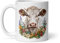 Mug Vache Humour Nature Humour Déco Contemplation Cadeau Animaux Original Tasse Café Thé Balade Campagne Randonnée Agriculteur (Floral)