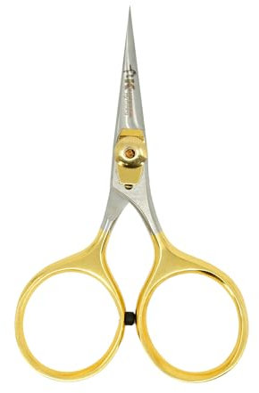 Kingfisher Fly Fishing Fly Tying Razor Scissor, 4in - Gold