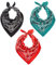 LOVARZI Set aus 3 Bandanas in Schwarz, Teal & Rot - Bandana Motorrad & Motorrad Tuch Gesicht - Vielseitiges Kopftuch aus Premium Baumwolle