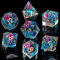 ORUZA 7 Stück Polyedrische Würfel Set Blume DND Würfel Set Harz Scharfe Kanten D&D Würfel für Dungeons und Dragons Pathfinder MTG Rollenspiele Tischspiele Würfel