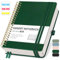 RETTACY Notizbuch A4 kariert, Bullet Journal mit 100 g/m² Dickem Papier, 150 Blatt, Collegeblock für Büro und Schule, Lederhülle, Dunkelgrün, 21 cm x 29.7 cm