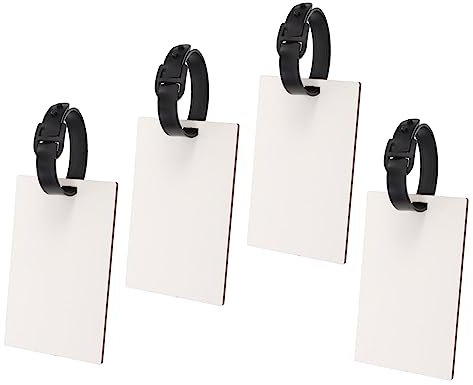 SEWACC 4stücke Leere Gepäckanhänger Zum Selbermachen Mit Sublimationsdruck Blanko Kofferetiketten Anhänger Für Reisen Mit Umhängeband Zum Thermotransfer