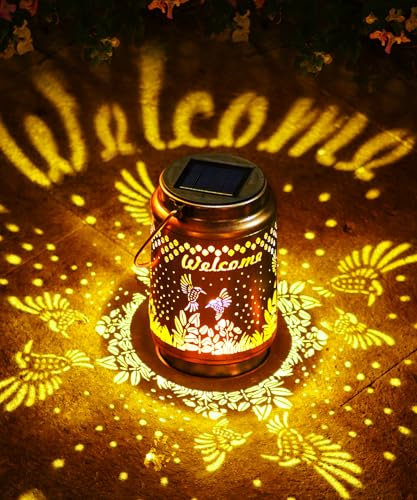 Yeomoo Kolibri Deko Solarlampen für Außen Garten - Solar Lichterkette Aussen Solarleuchten Garten Geschenk für Männer Frauen Mama Geburtstag Wasserdichte Solarlampe Hängend für Terrasse Balkon Deko