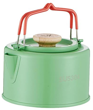 1100ml Camping Teapot Kettle for Boiling Water | Heat-Resistant Handle Hot Water Kettle | Portable Outdoor Water Boiler for Tea and Coffee | Lightweight Camping Kettle for Hiking and Backpacking