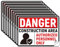 WADORN Autocollant de Panneau de Zone de Construction Dangereuse Autocollants Autocollants Imperméables en PVC pour Personnel Autorisé Uniquement Étiquettes de Danger pour Entreprise, 7.1x5.1 pouce