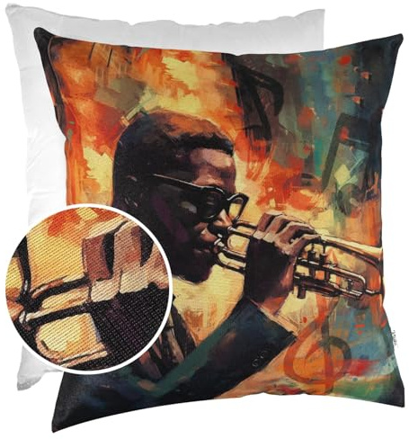 Kissenbezug Dekokissen Kissen Sofakissen Kissenbezüge Kissenhülle Zierkissen Pop Art Motiv beidseitig Bedruckt 40x40cm mit Füllung Jazz