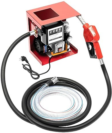 Dieseltransferpumpe,Dieselpumpe, Ölabsaugpumpe 220-230 V 550 W Selbstansaugende Ölpumpe, Motoröl Absaugpumpe 60L/min, mit Schläuchen und Zapfpistole, für PKW, Tankwagen.