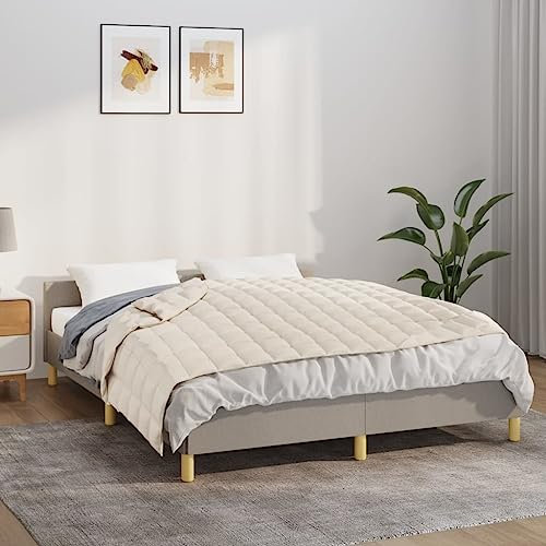 Gecheer Gewichtsdecke Therapiedecke Schwere Decke Schwere Bettdecke Heavy Weighted Blanket Hellcreme 120x180 cm 5 kg Stoff