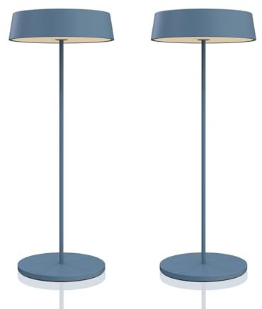 Palmina 901,2 Led Tischlampe Dimmbar,4400mah Led Tischlampe Kabellos, IP54-Schutz, Lampe Für Den Innen-/Außenbereich, Geeignet Für Abendessen, Lesen, Schlafzimmer, Garten Und Vieles Mehr/Blau