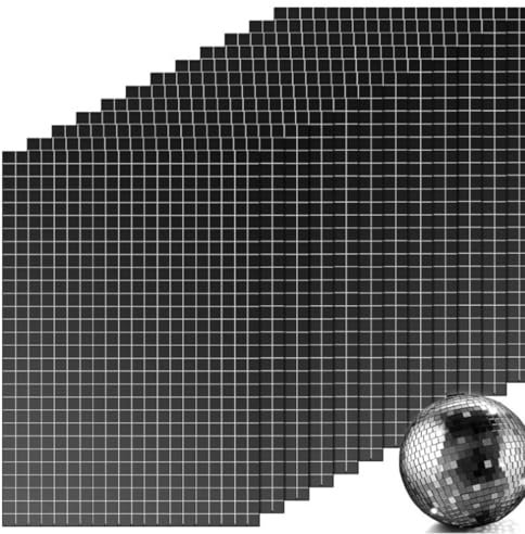 Mofarbe 7200 PCS Self-Adhesive Mosaic Tile Stickers, 5mm x 5mm Self-Adhesive Mosaic Tiles Upgraded Material, Perfect for DIY Art, Disco Balls, Mirror Frames and More (Black)