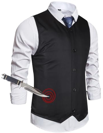 Taktische Anzugweste, verstellbare Slim Fit-Trainingsschutzweste, geeignet für Anzug oder Smoking, Sicherheitsschutz