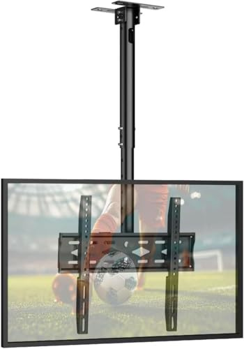 JXMTSPW Ceiling TV Bracket for 26-68 inch Flat Screen Fits Most LCD LED OLED 32 43 55 60 65 TVs Monitor, Full Motion Height Adjustable TV Bracket up to 45kg Max VESA 400x400mm Hanging TV Mount
