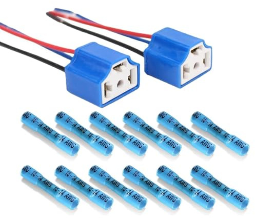 iguTrail 2 Stück H4 Stecker H4 Sockel Keramik 9003 HB2 Kabelbaum H4 auf 3 Pin Adapter Scheinwerfer Stecker für Auto LKW Boot Marine Scheinwerfer Nebelscheinwerfer Nachrüstung