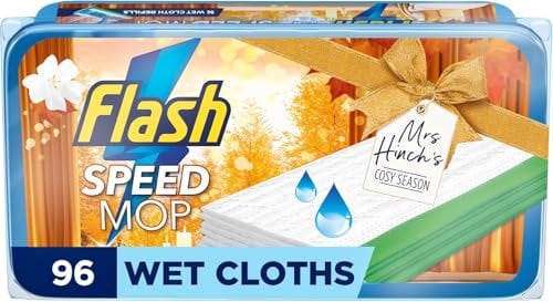 Mrs Hinch Cosy Season Edition Wet Cloth Refills, Flash Speed Mop, Floor Cleaner Mop, 96 Wipes (24x4)
