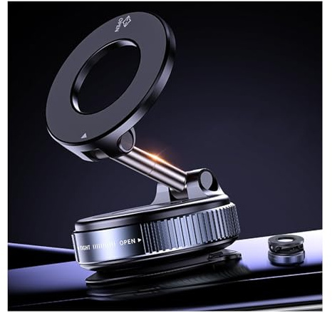 2025 Upgraded 360° Nano Gel Vacuum Magnetic Phone Holder, Car Phone Holder for Magsafe[108+LBS Strongest Suction & 3000gf Strongest Magnetic], Suction Cup Phone Mount for Car/for Android and iPhone16