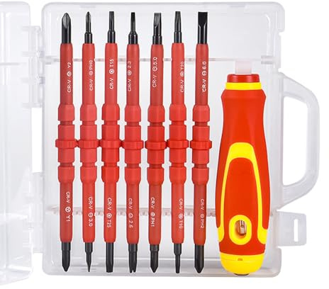 YUOIUX 15 in 1 Set di cacciaviti isolati Cacciavite Magnetico Strumento Elettricista Multifunzionale Cacciavite intercambiabile