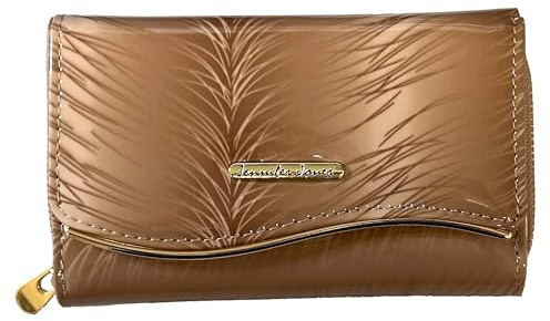 BagandBelt Damen-Geldbörse-RFID-Middle-Glossy-Design (beige)